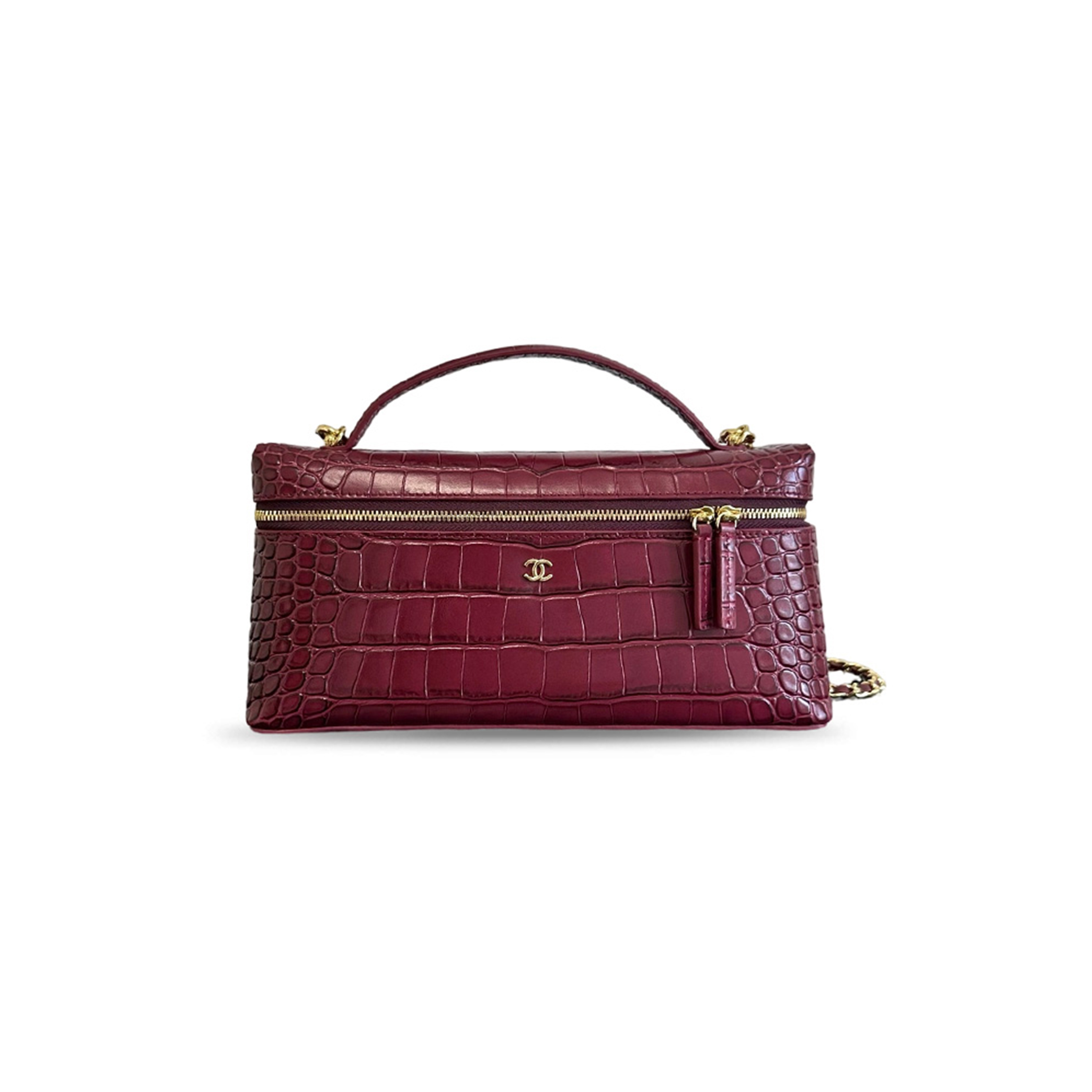 CHANEL MASTER CROCODILE EMBOSSED LEATHER VANITY BAG WITH CHAIN AP5438 (25*12*5cm)